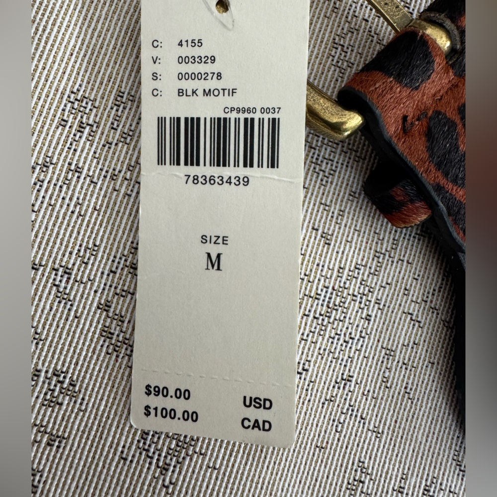 NWT Anthropologie wide tabby belt, stretchy, leopard, M - Picture 8 of 11